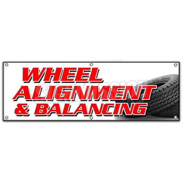 WHEEL ALIGNMENT & BALANCING BANNER SIGN acsi brakes tire batteries auto